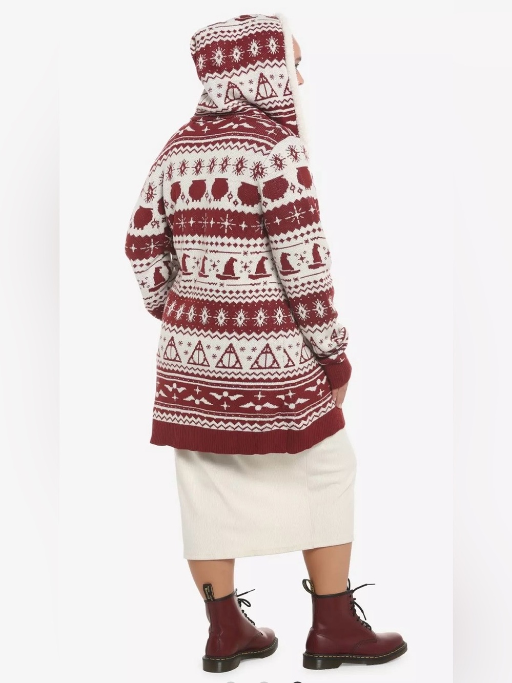 Wizarding World Harry Potter Fair Isle Sherpa Open Cardigan 2x